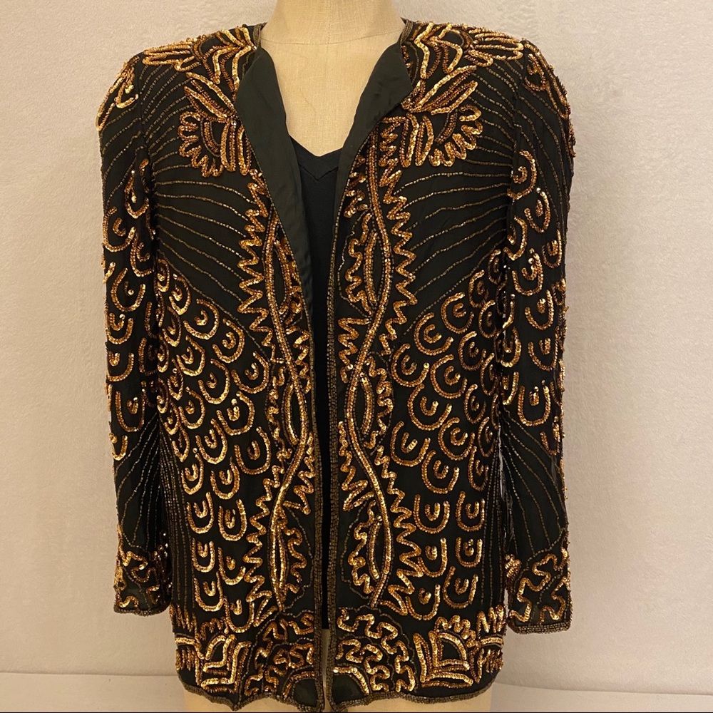 Vintage Beaded Drama Essentials Jacket